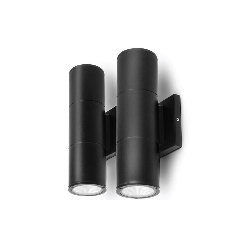 2 Home Zone Security Outdoor LED Porch Lights Black Wall Mounted Fixture Sconce